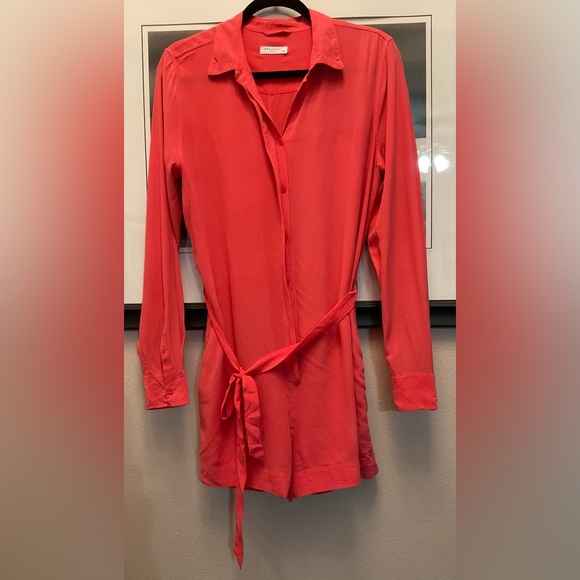 Equipment Femme Long Sleeves 100% Silk Romper Size Medium Summer Lightweight - Picture 2 of 6